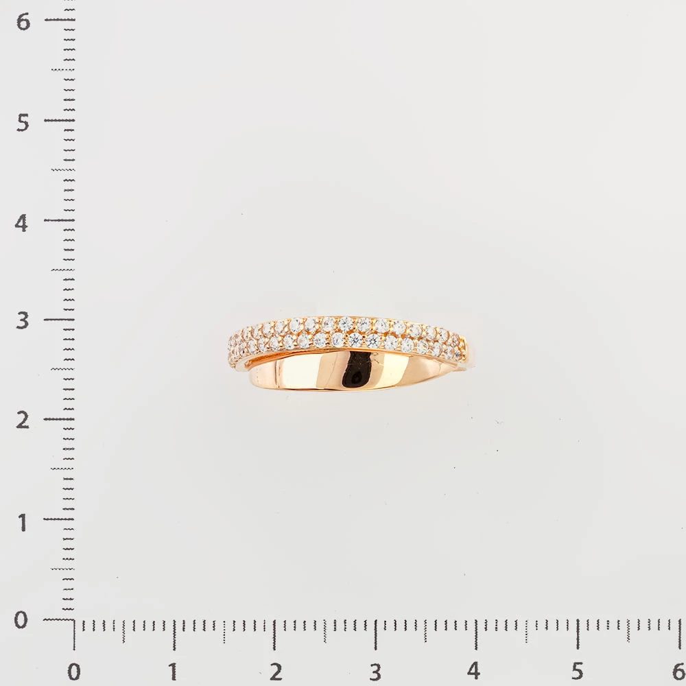 Кольцо с фианитом из красного золота 585 пробы