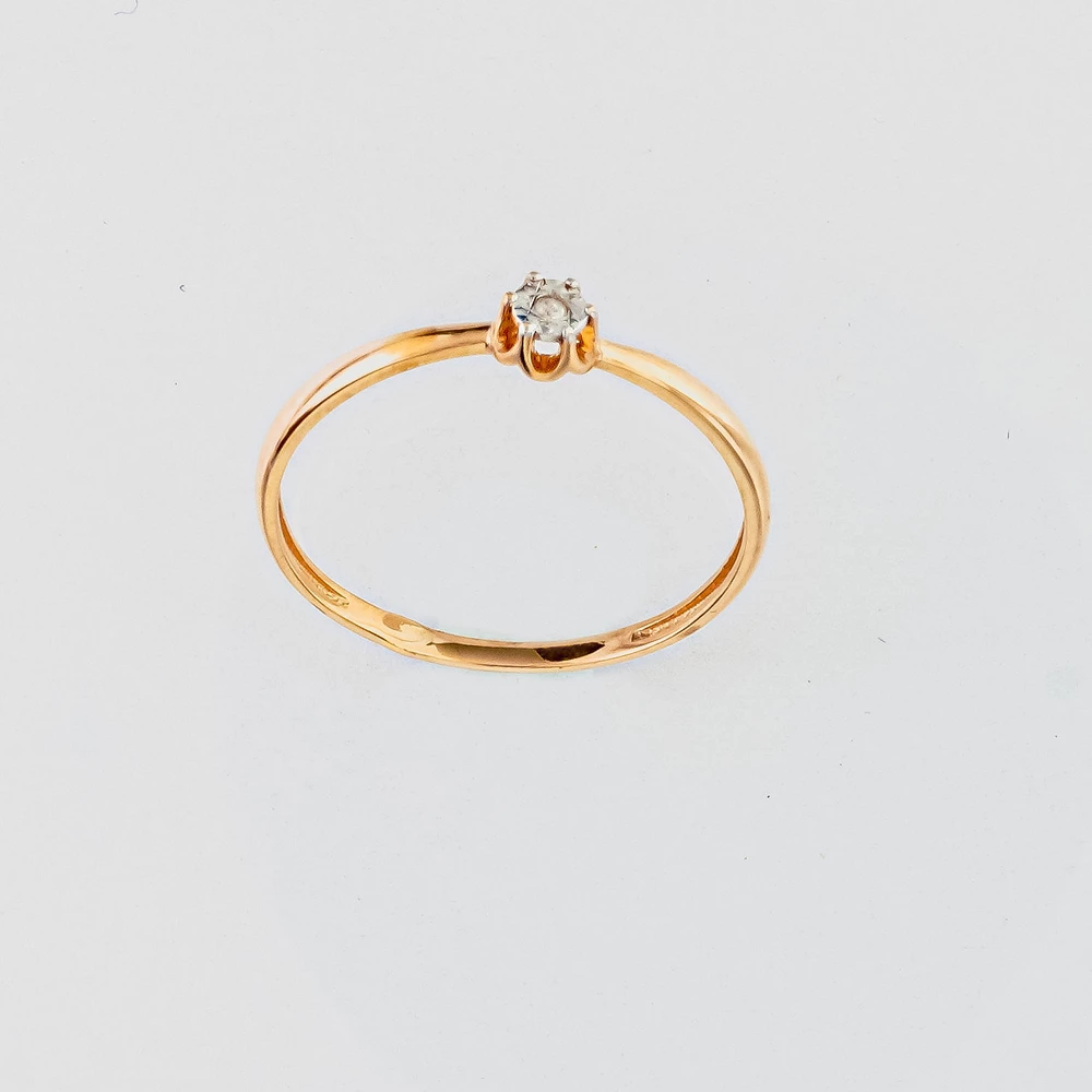 Кольцо с бриллиантом из красного золота 585 пробы Кольцо с бриллиантом из красного золота 585 пробы