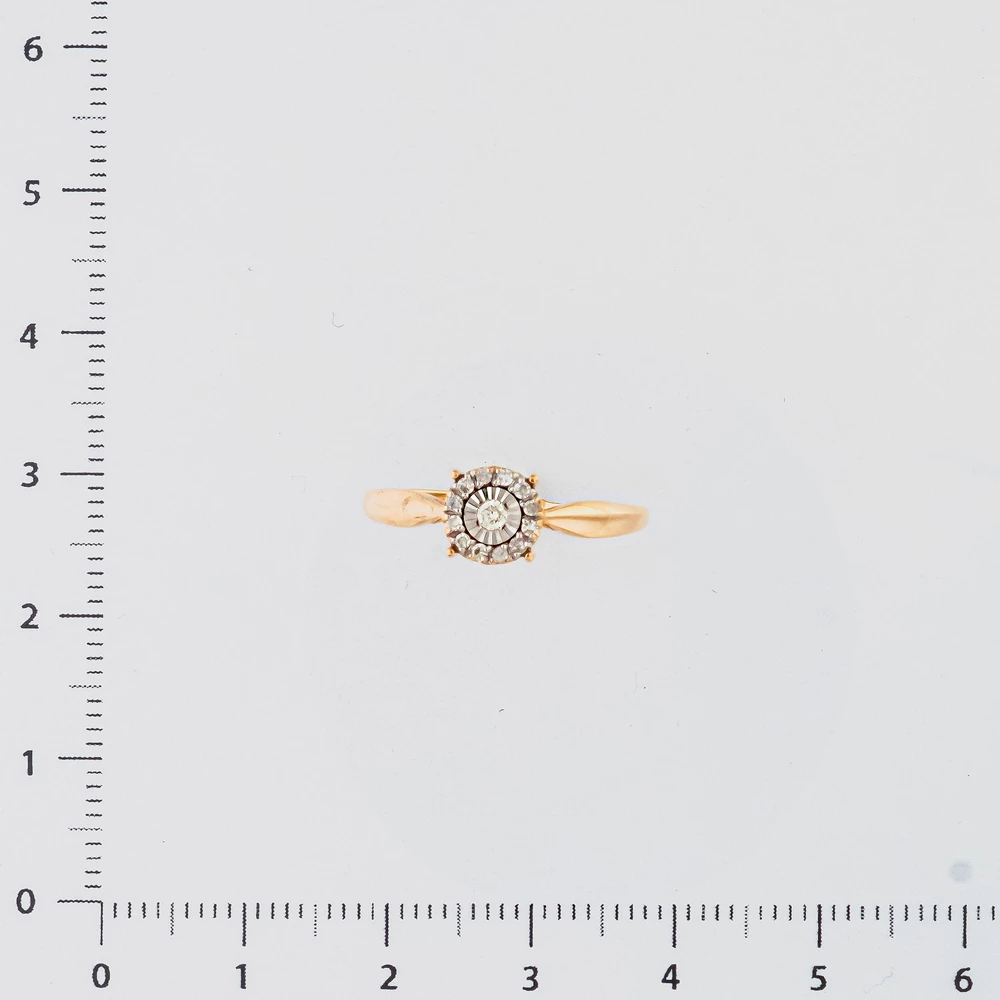 Кольцо с бриллиантом из красного золота 585 пробы