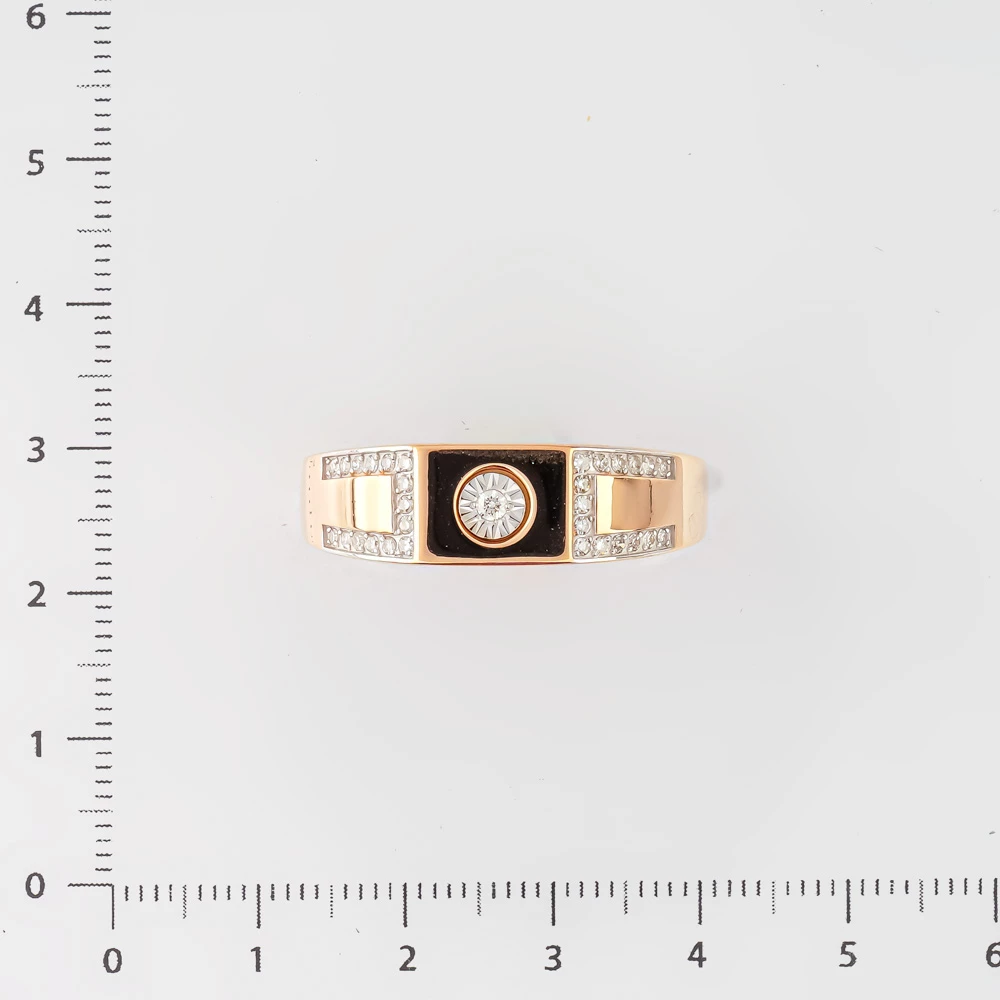 Кольцо с бриллиантом из красного золота 585 пробы