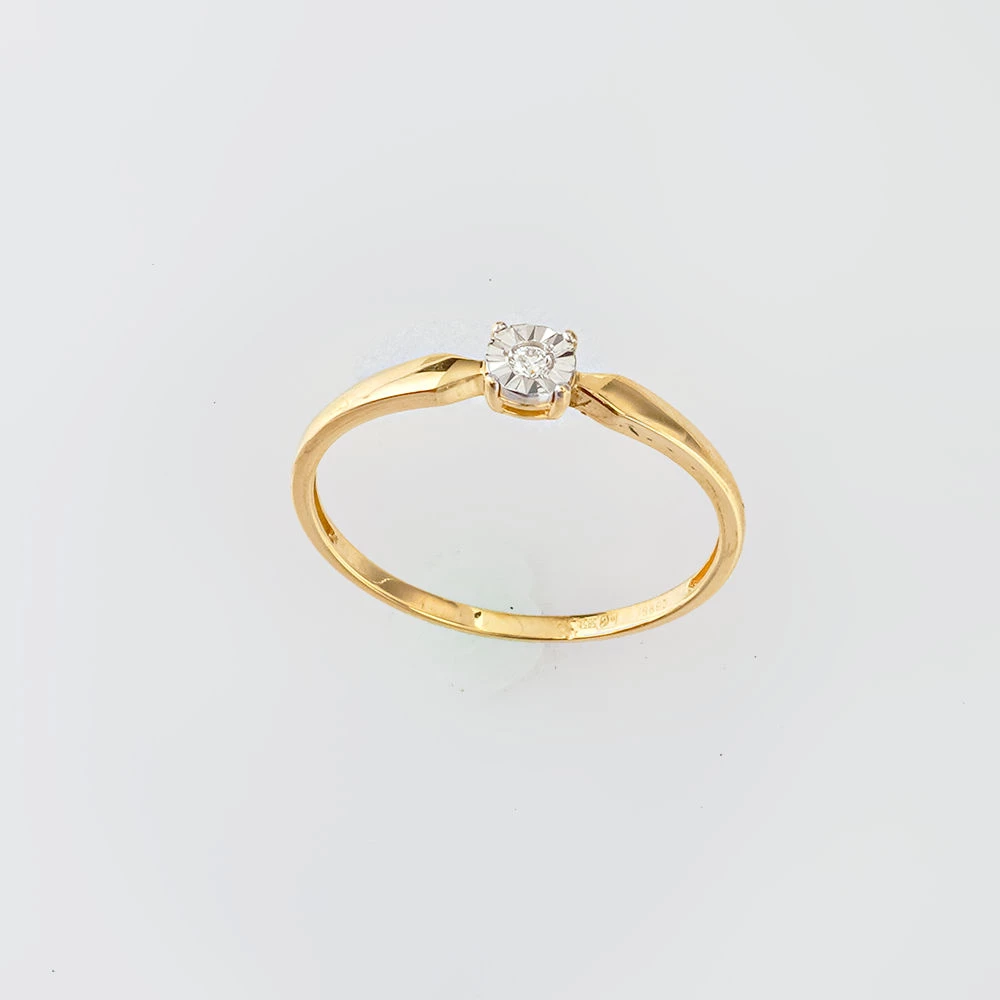 Кольцо с бриллиантом из желтого золота 585 пробы