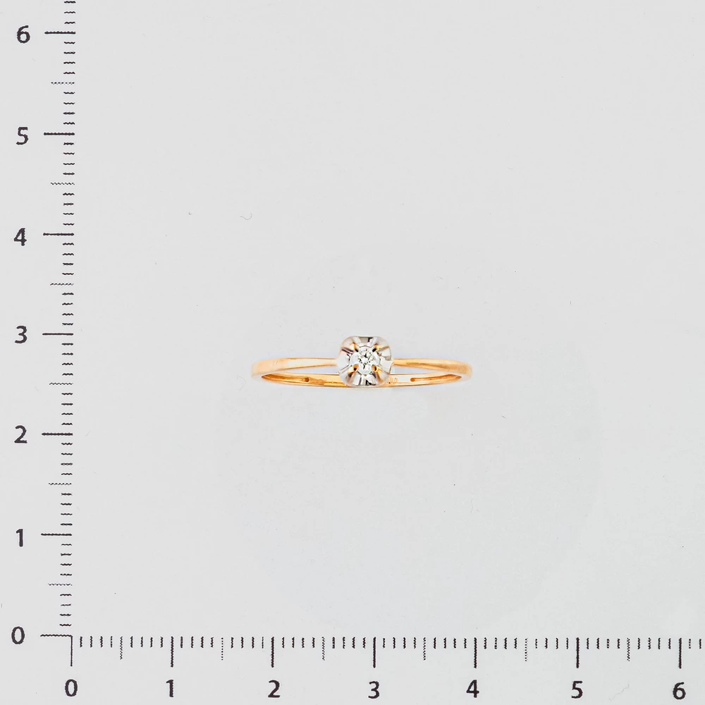 Кольцо с бриллиантом из красного золота 585 пробы