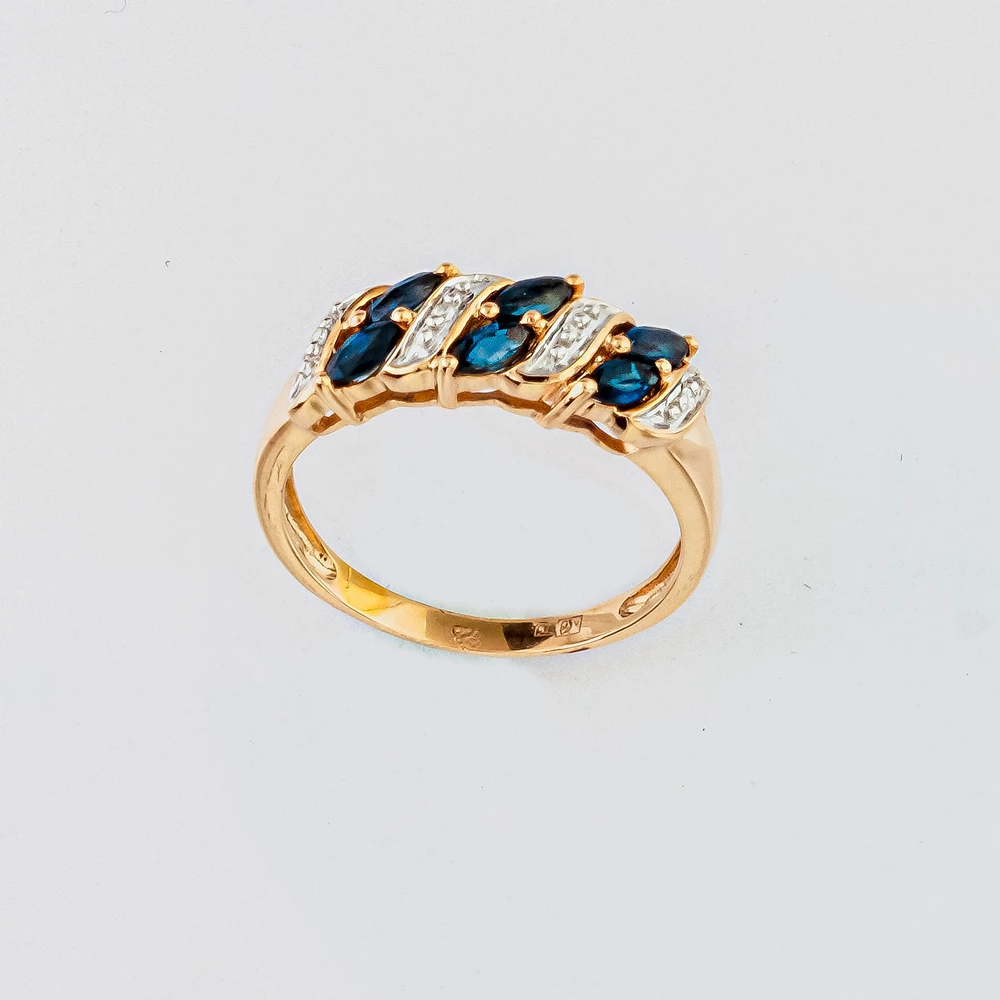 Кольцо с сапфиром из красного золота 585 пробы Кольцо с сапфиром из красного золота 585 пробы