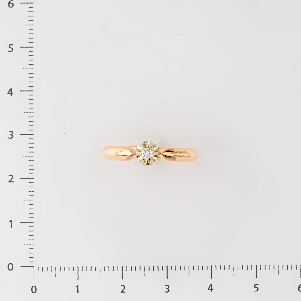 Кольцо с бриллиантом из красного золота 585 пробы