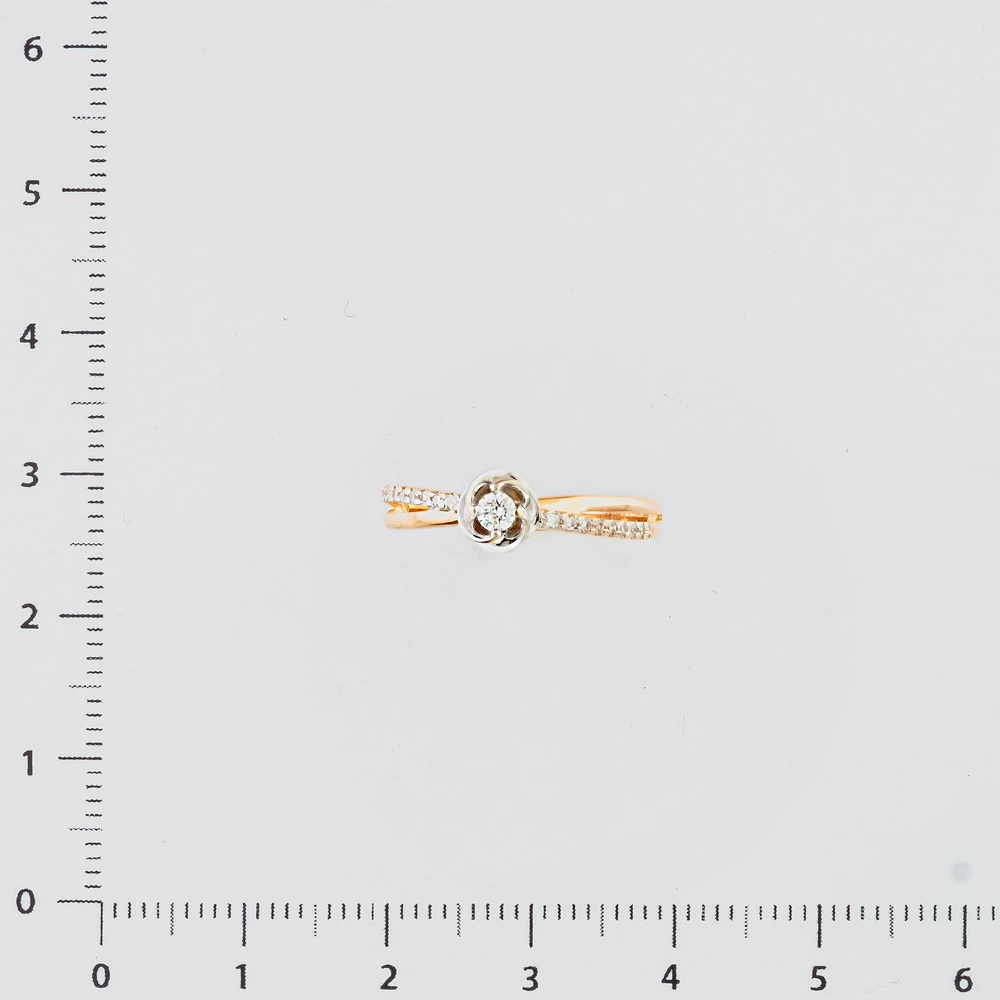 Кольцо с бриллиантом из красного золота 585 пробы