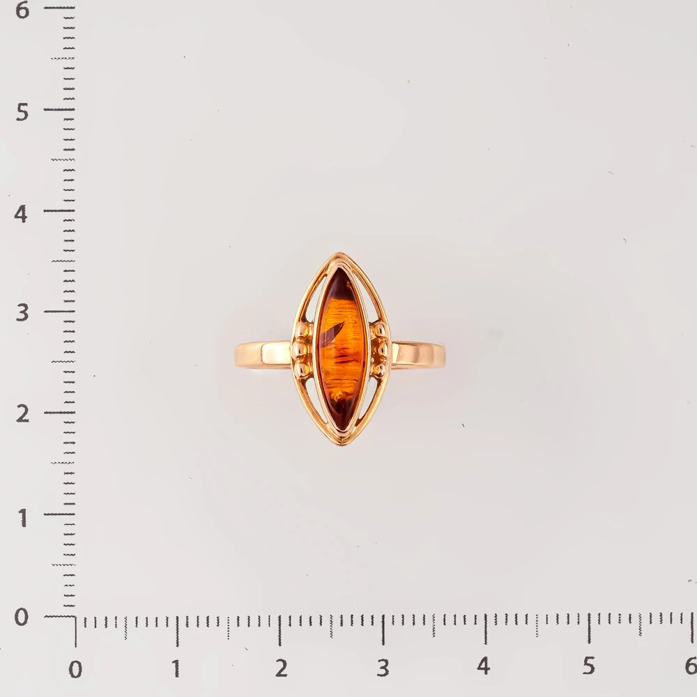 Кольцо с янтарем из красного золота 585 пробы Кольцо с янтарем из красного золота 585 пробы