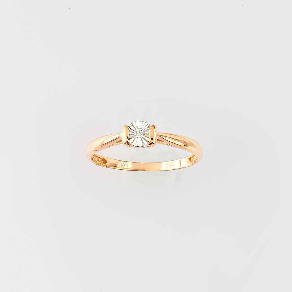 Кольцо с бриллиантом из красного золота 585 пробы Кольцо с бриллиантом из красного золота 585 пробы