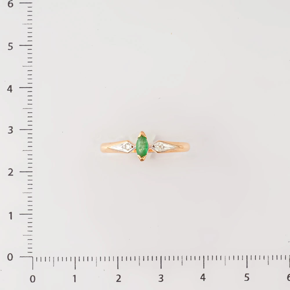 Кольцо с изумрудом из красного золота 585 пробы