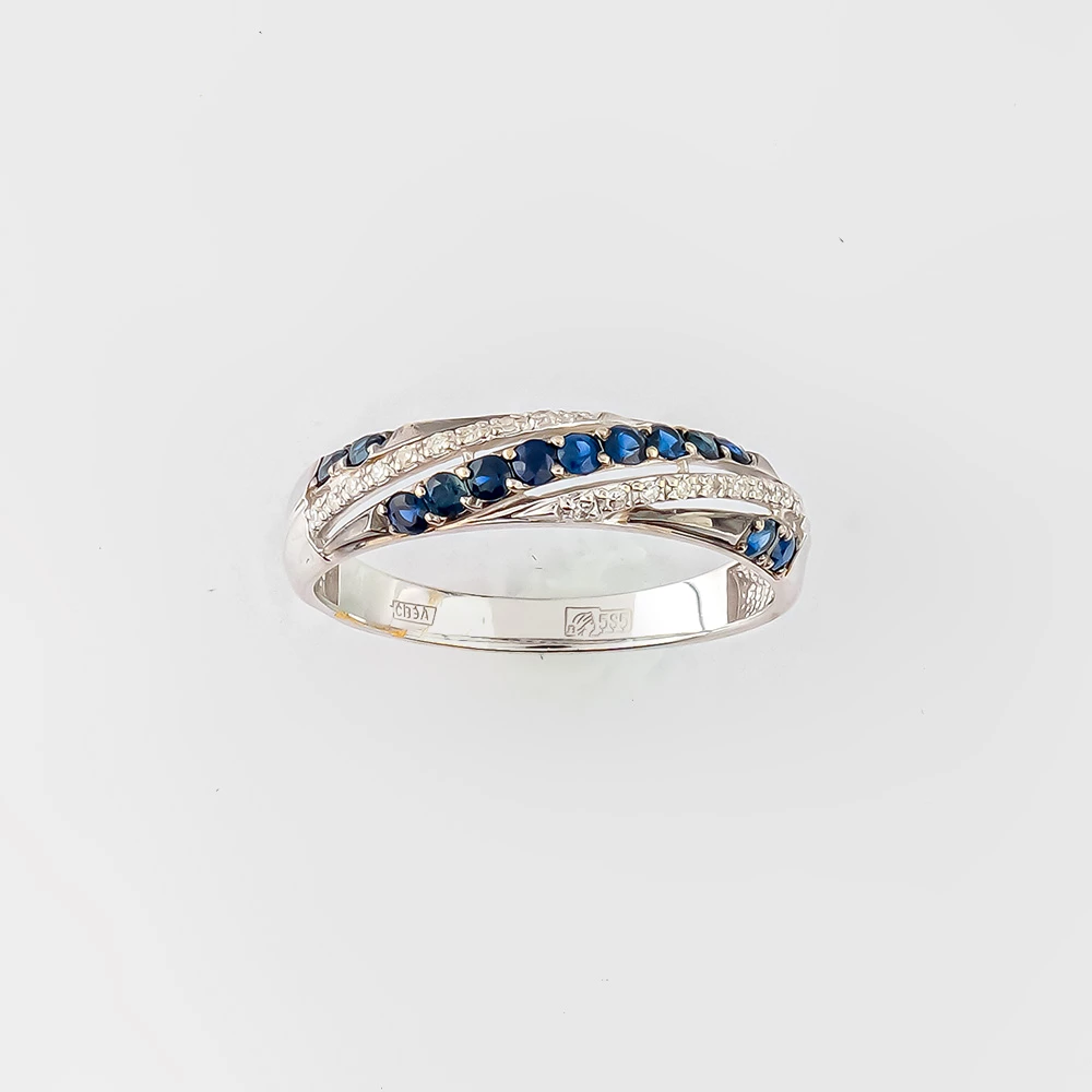 Кольцо с сапфиром из белого золота 585 пробы Кольцо с сапфиром из белого золота 585 пробы