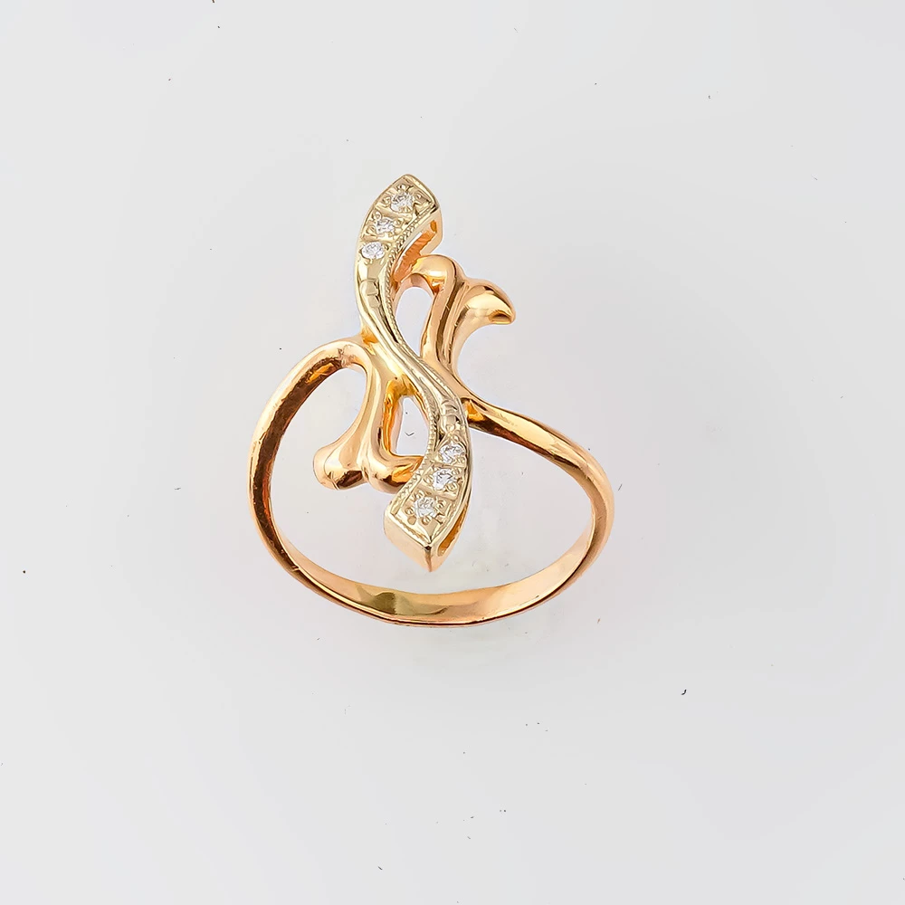 Кольцо с бриллиантом из красного золота 585 пробы