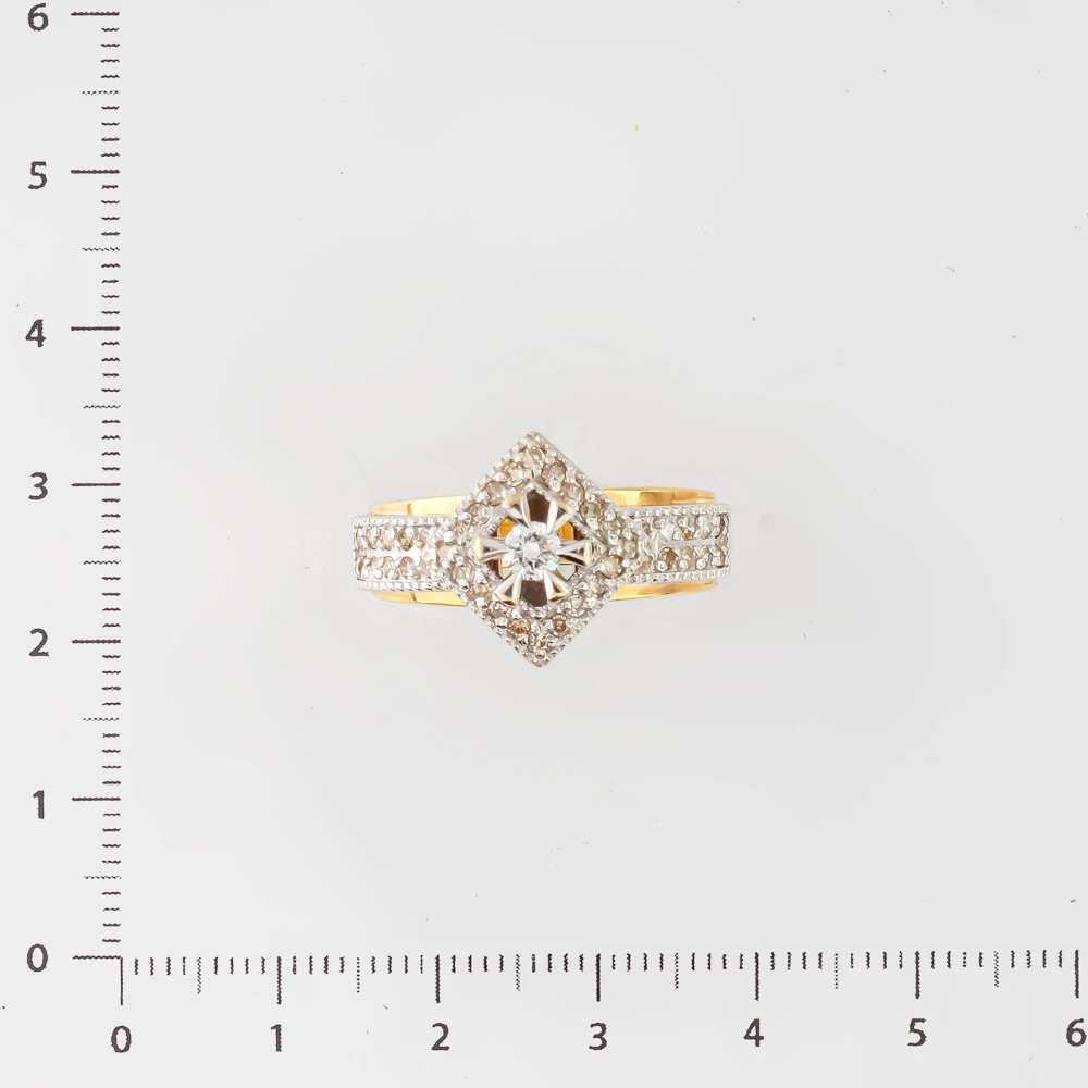 Кольцо с бриллиантом из желтого золота 500 пробы