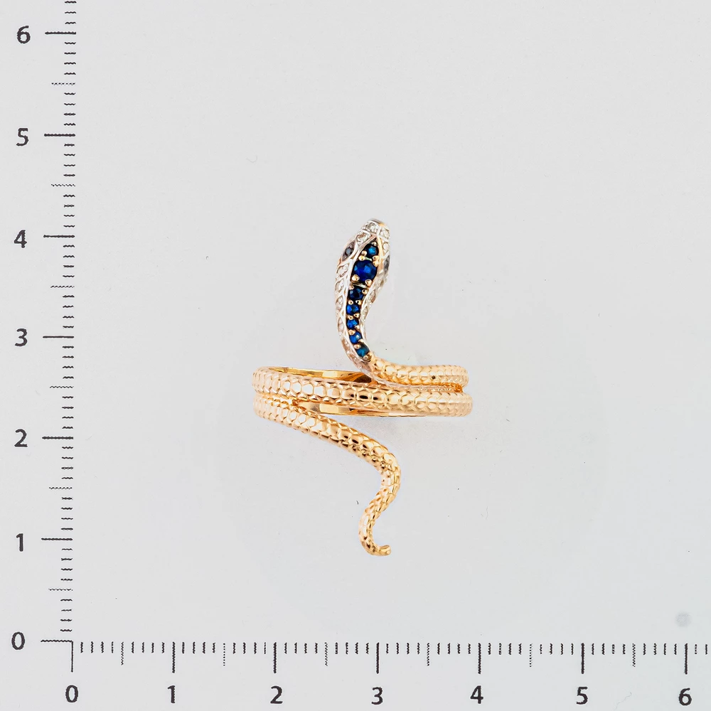 Кольцо с сапфиром из красного золота 585 пробы