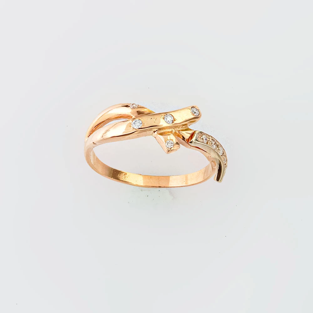 Кольцо с бриллиантом из красного золота 585 пробы