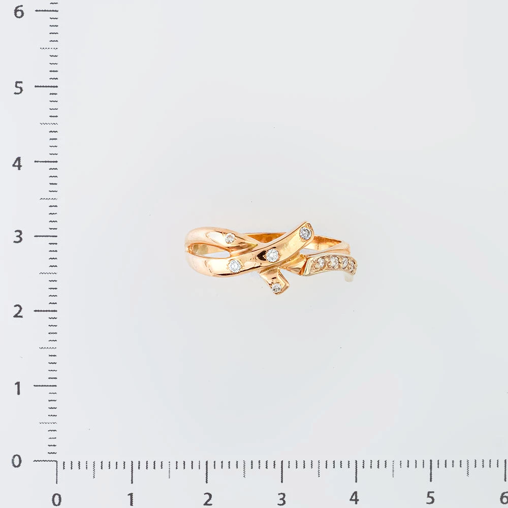 Кольцо с бриллиантом из красного золота 585 пробы