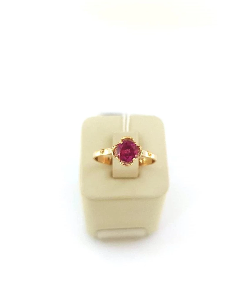 Кольцо с фианитом из красного золота 583 пробы Кольцо с фианитом из красного золота 583 пробы