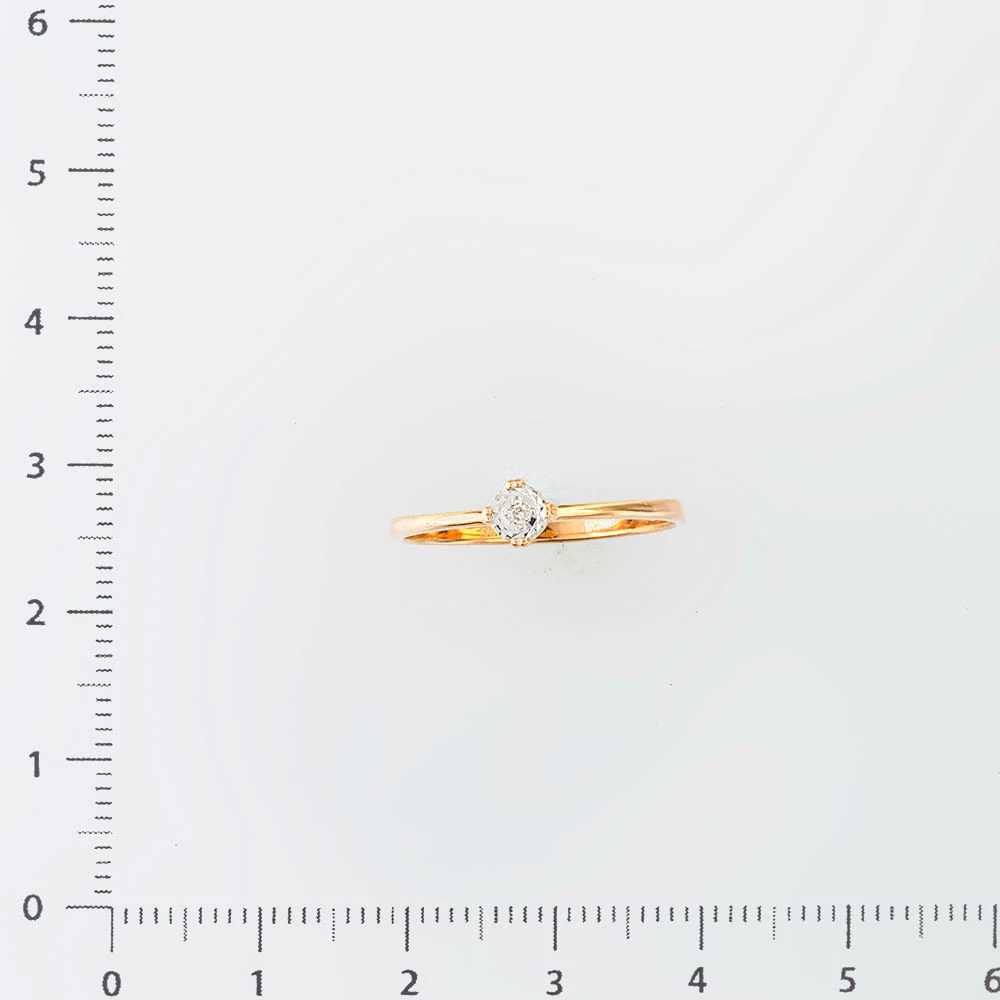 Кольцо с бриллиантом из красного золота 585 пробы