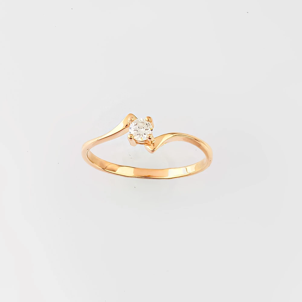 Кольцо с бриллиантом из красного золота 585 пробы Кольцо с бриллиантом из красного золота 585 пробы