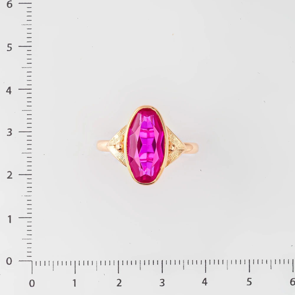 Кольцо с фианитом из красного золота 583 пробы