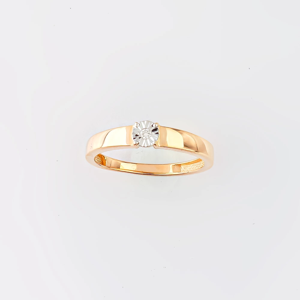 Кольцо с бриллиантом из красного золота 585 пробы