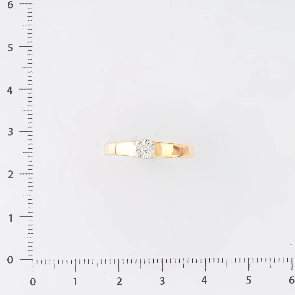 Кольцо с бриллиантом из красного золота 585 пробы