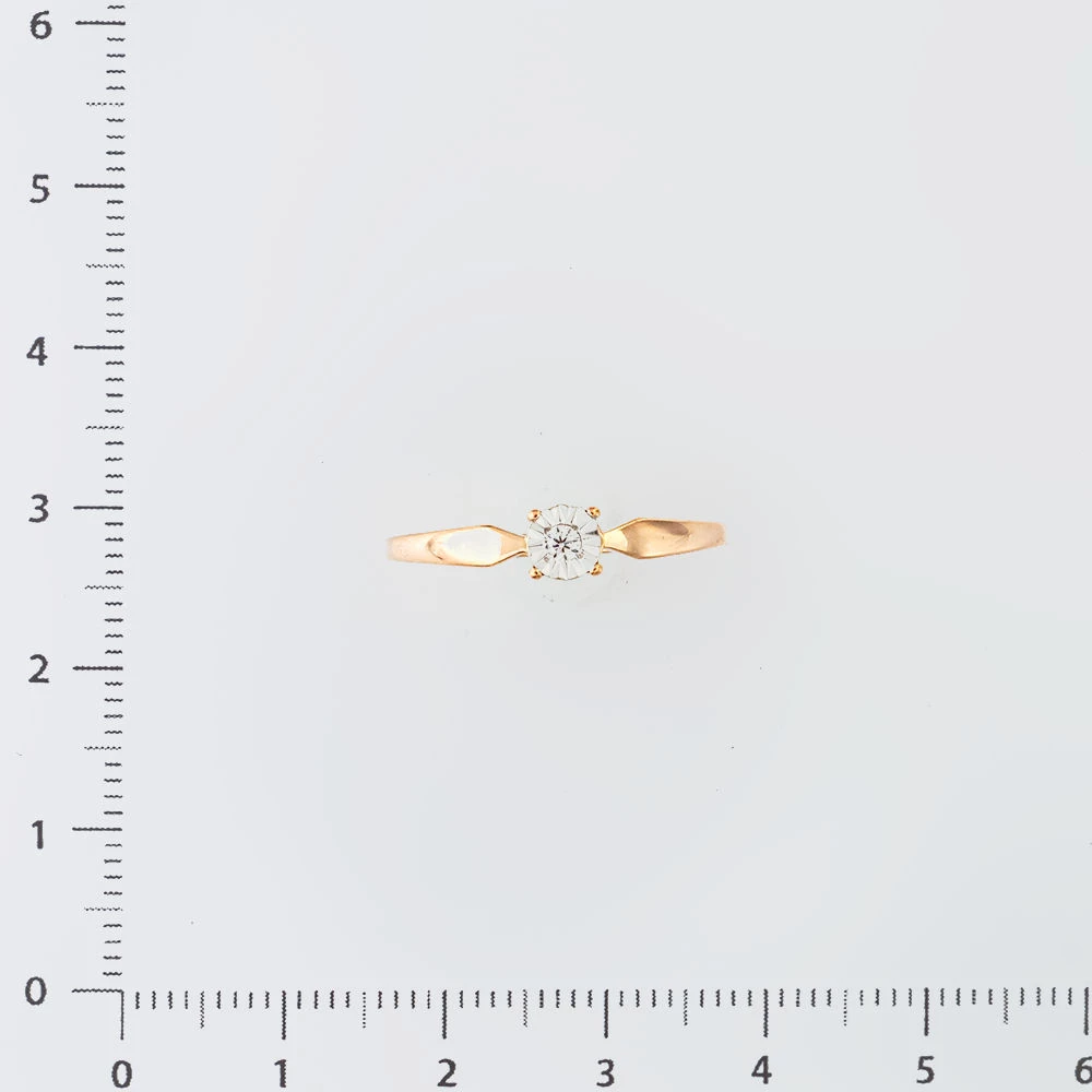 Кольцо с бриллиантом из красного золота 585 пробы