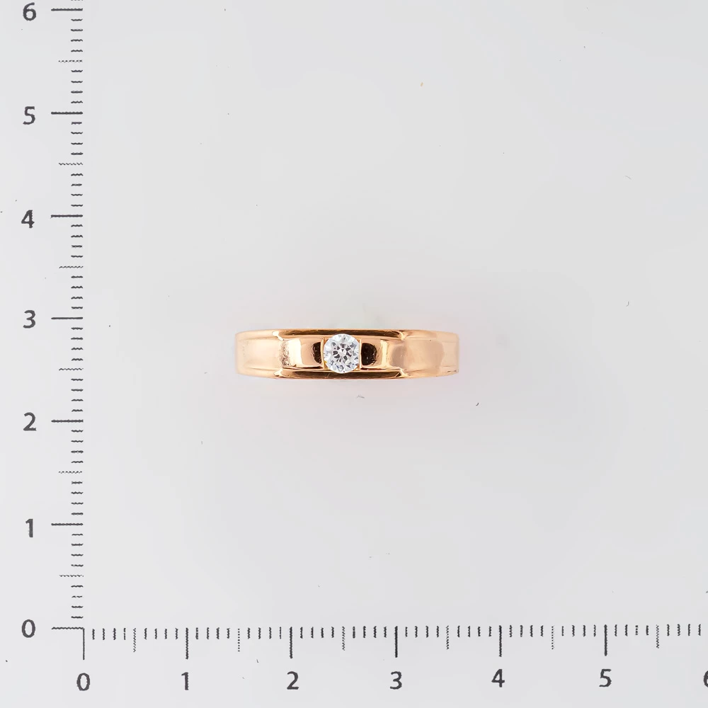 Кольцо с фианитом из красного золота 585 пробы Кольцо с фианитом из красного золота 585 пробы