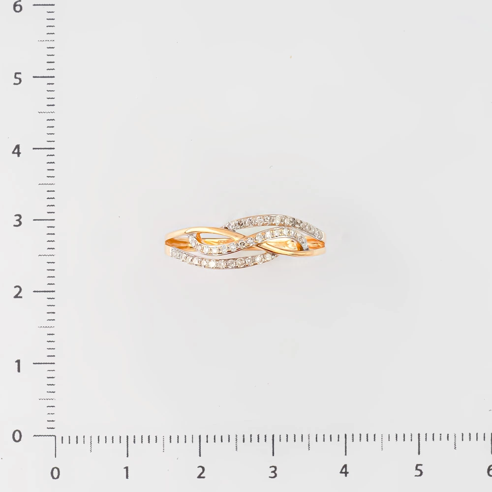 Кольцо с бриллиантом из красного золота 585 пробы