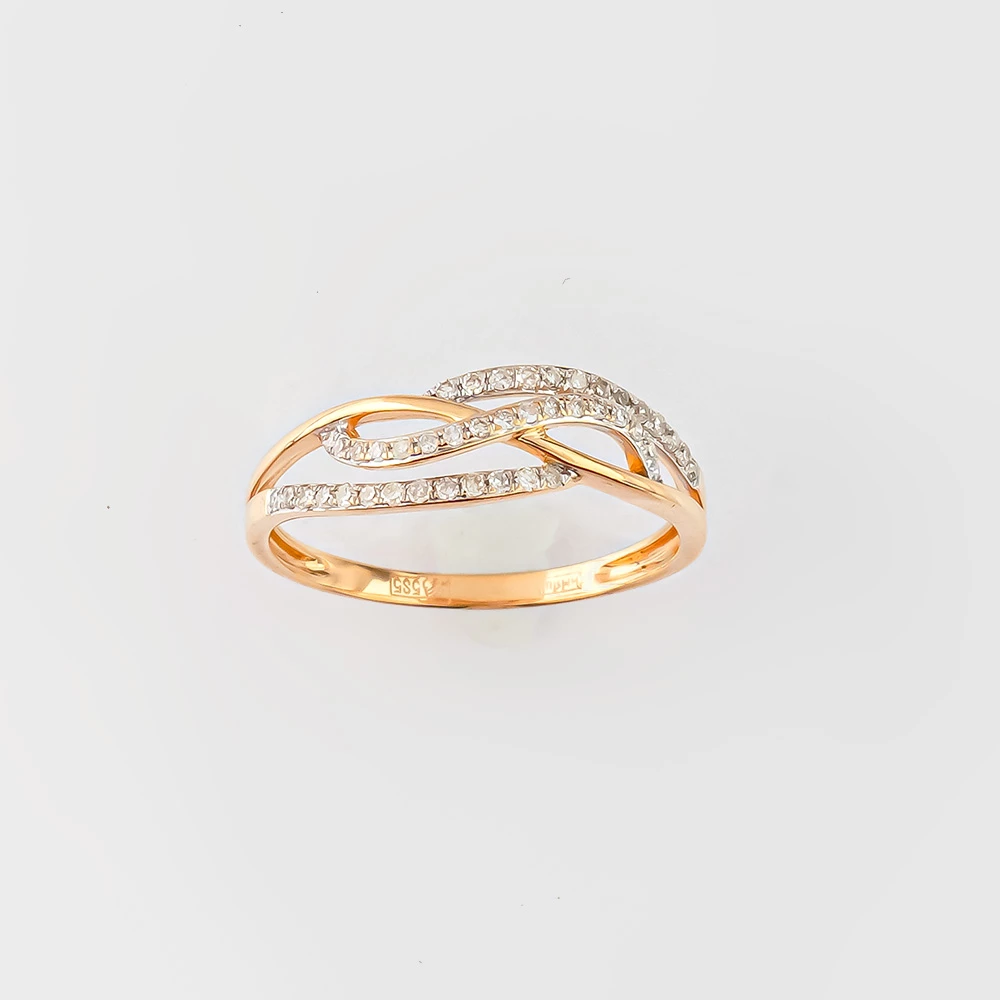 Кольцо с бриллиантом из красного золота 585 пробы