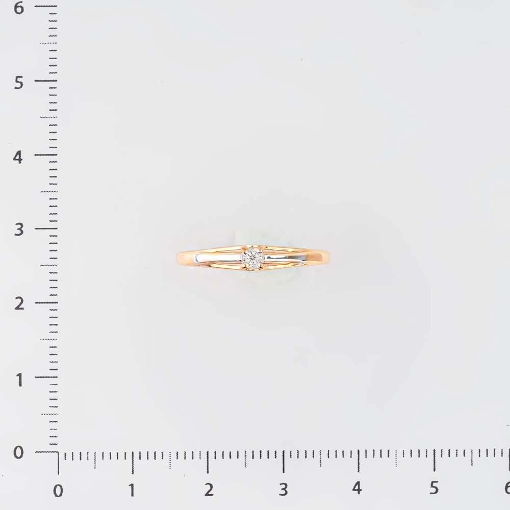 Кольцо с бриллиантом из красного золота 585 пробы