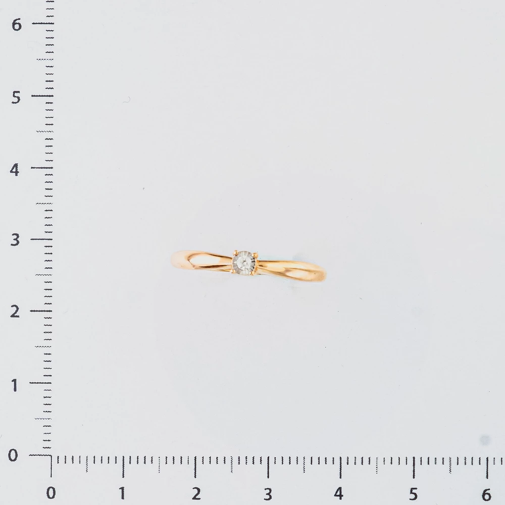 Кольцо с бриллиантом из красного золота 585 пробы