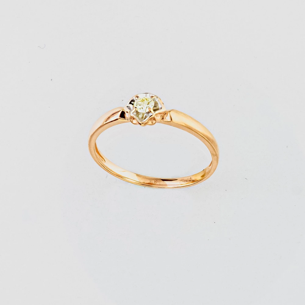 Кольцо с бриллиантом из красного золота 585 пробы Кольцо с бриллиантом из красного золота 585 пробы