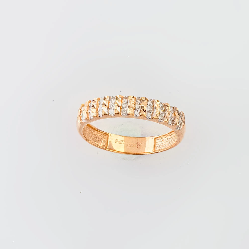 Кольцо с бриллиантом из красного золота 585 пробы