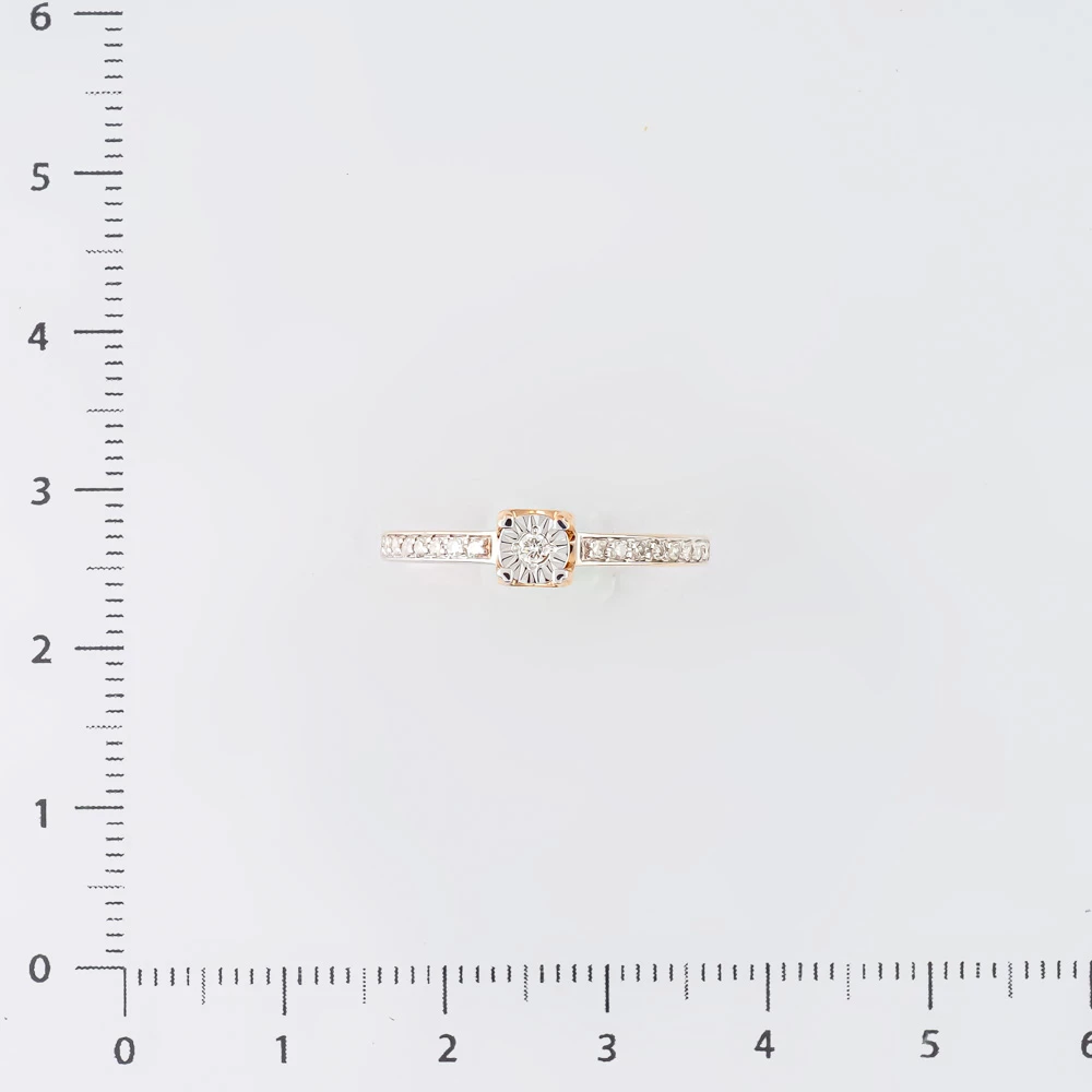 Кольцо с бриллиантом из красного золота 585 пробы