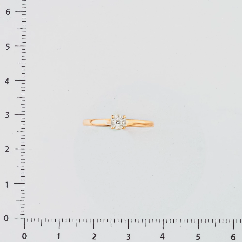 Кольцо с бриллиантом из красного золота 585 пробы