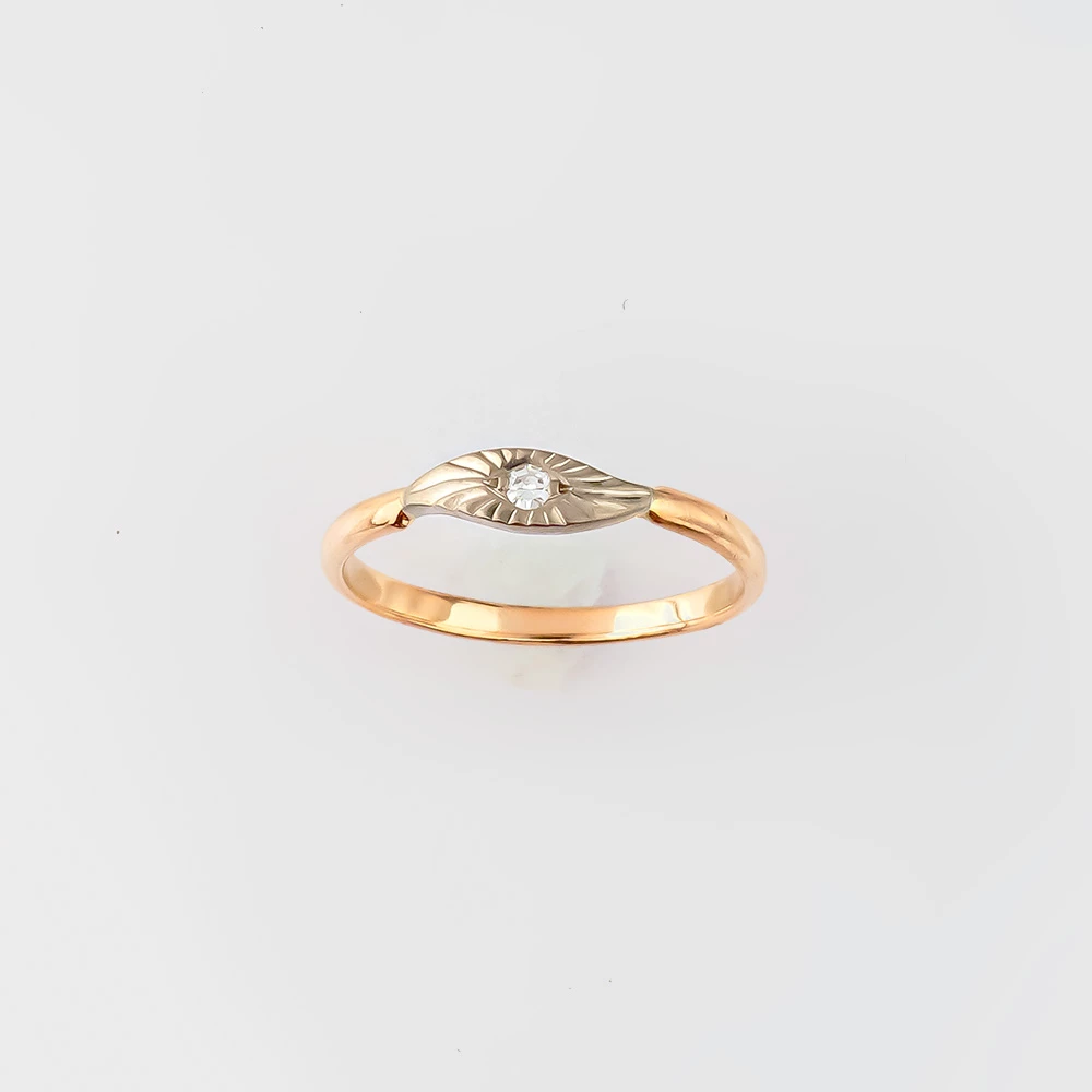 Кольцо с бриллиантом из красного золота 583 пробы