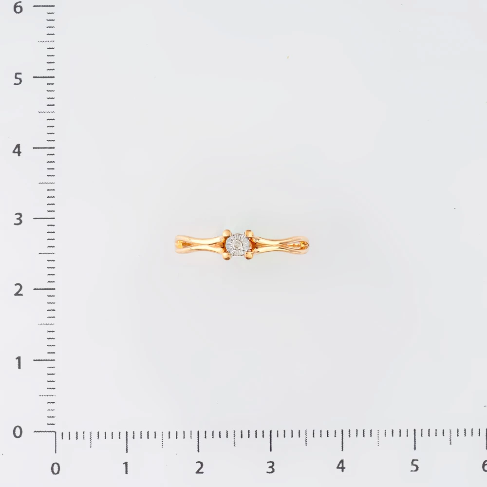 Кольцо с бриллиантом из красного золота 585 пробы