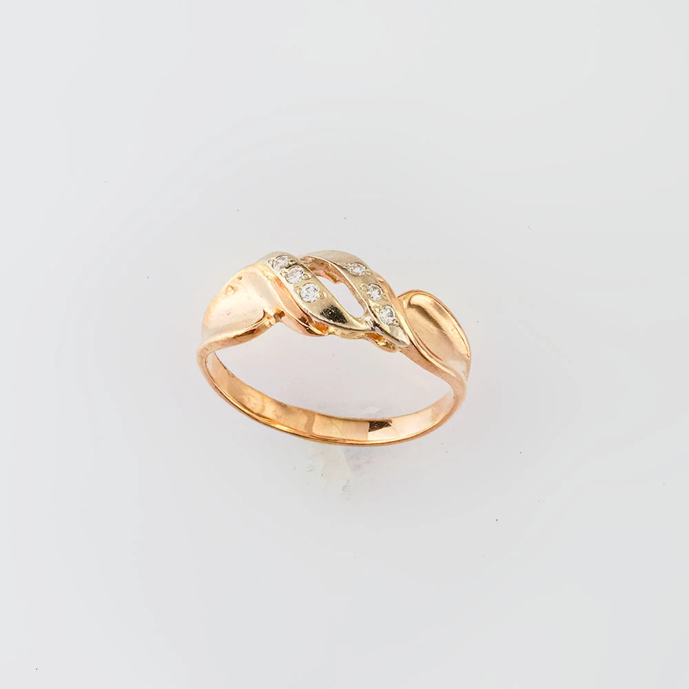 Кольцо с фианитом из красного золота 585 пробы Кольцо с фианитом из красного золота 585 пробы