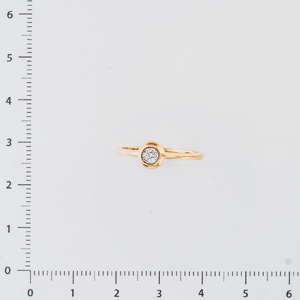 Кольцо с бриллиантом из красного золота 585 пробы