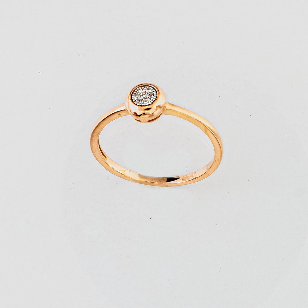 Кольцо с бриллиантом из красного золота 585 пробы