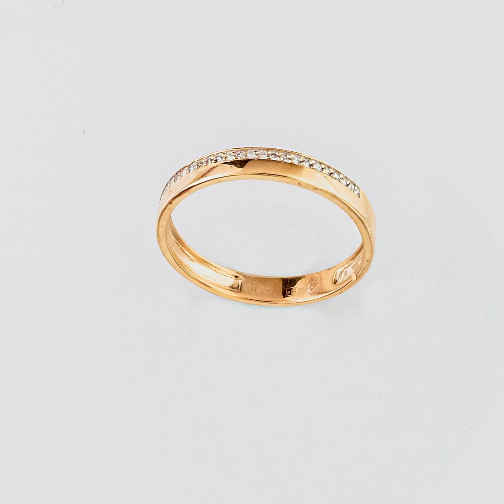 Кольцо с бриллиантом из красного золота 585 пробы