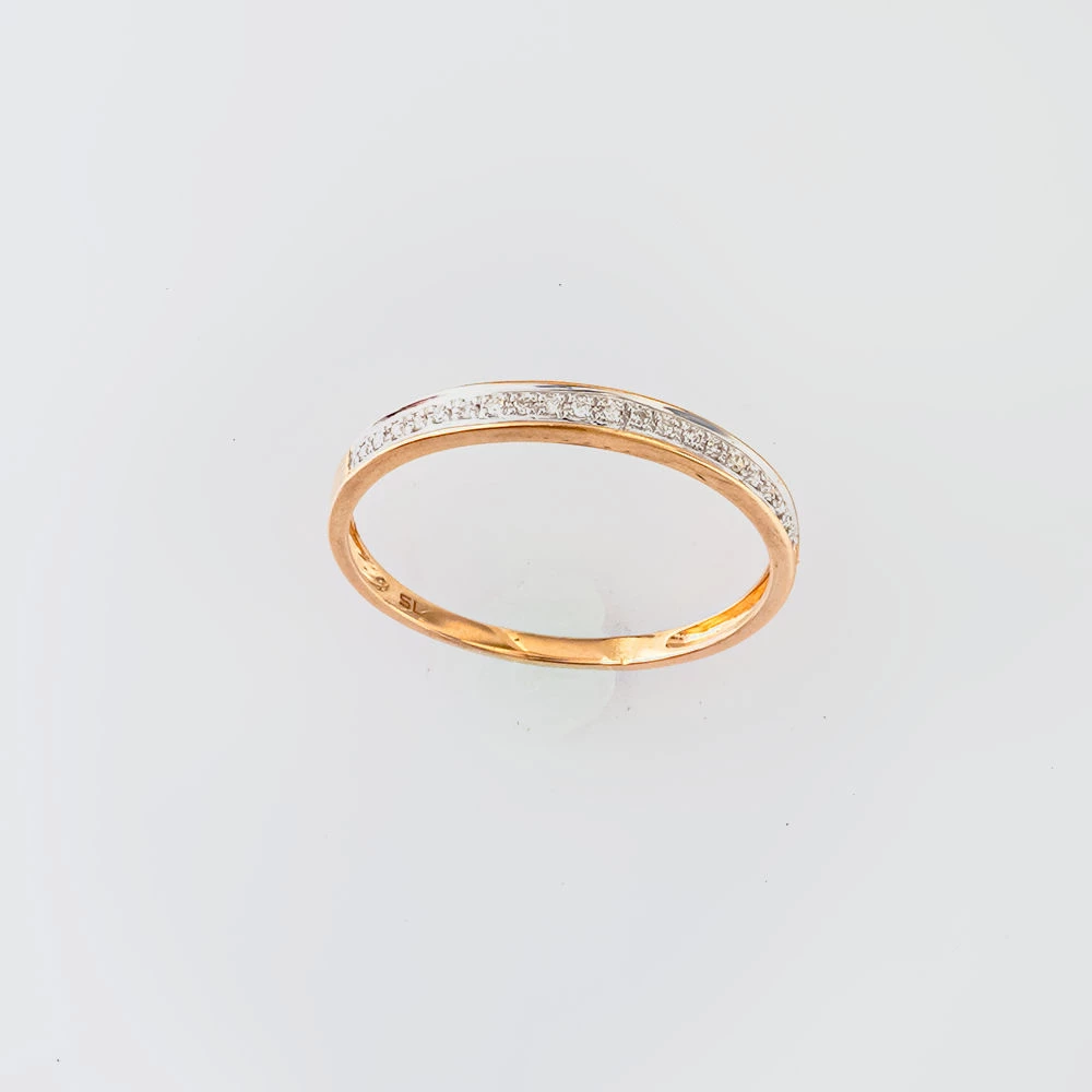 Кольцо с бриллиантом из красного золота 585 пробы