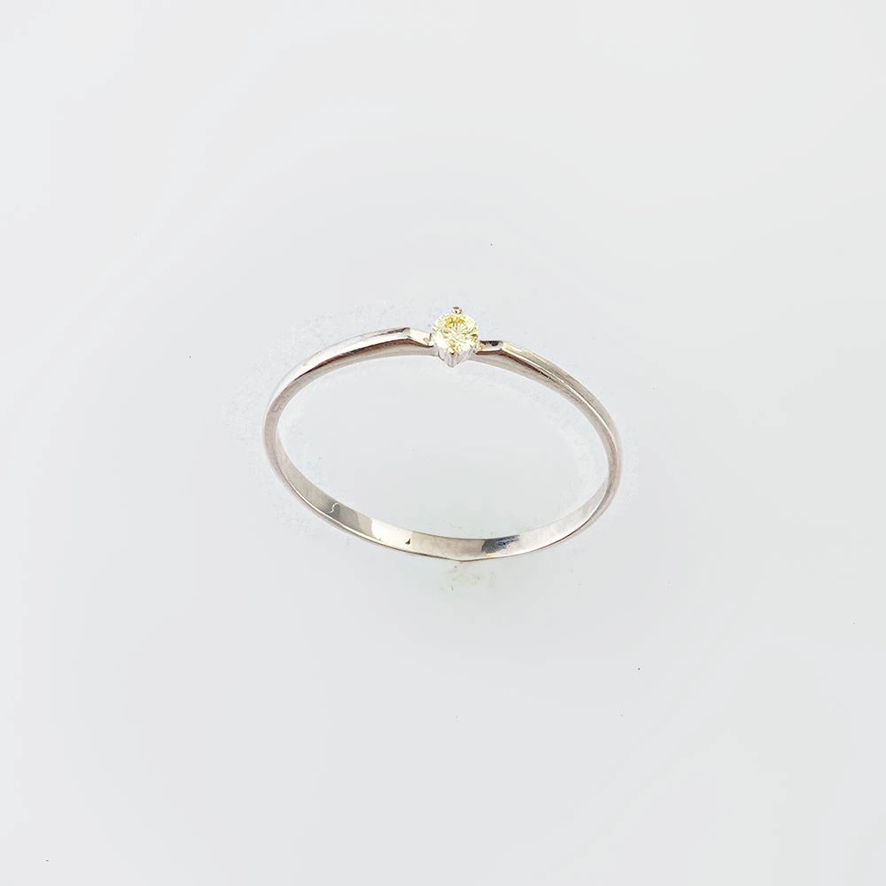 Кольцо с бриллиантом из белого золота 585 пробы