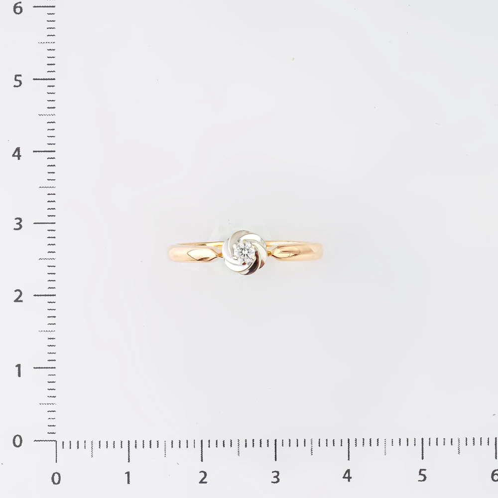 Кольцо с бриллиантом из красного золота 585 пробы