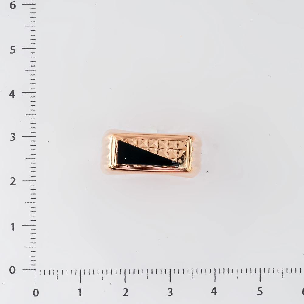 Кольцо с ониксом из красного золота 585 пробы