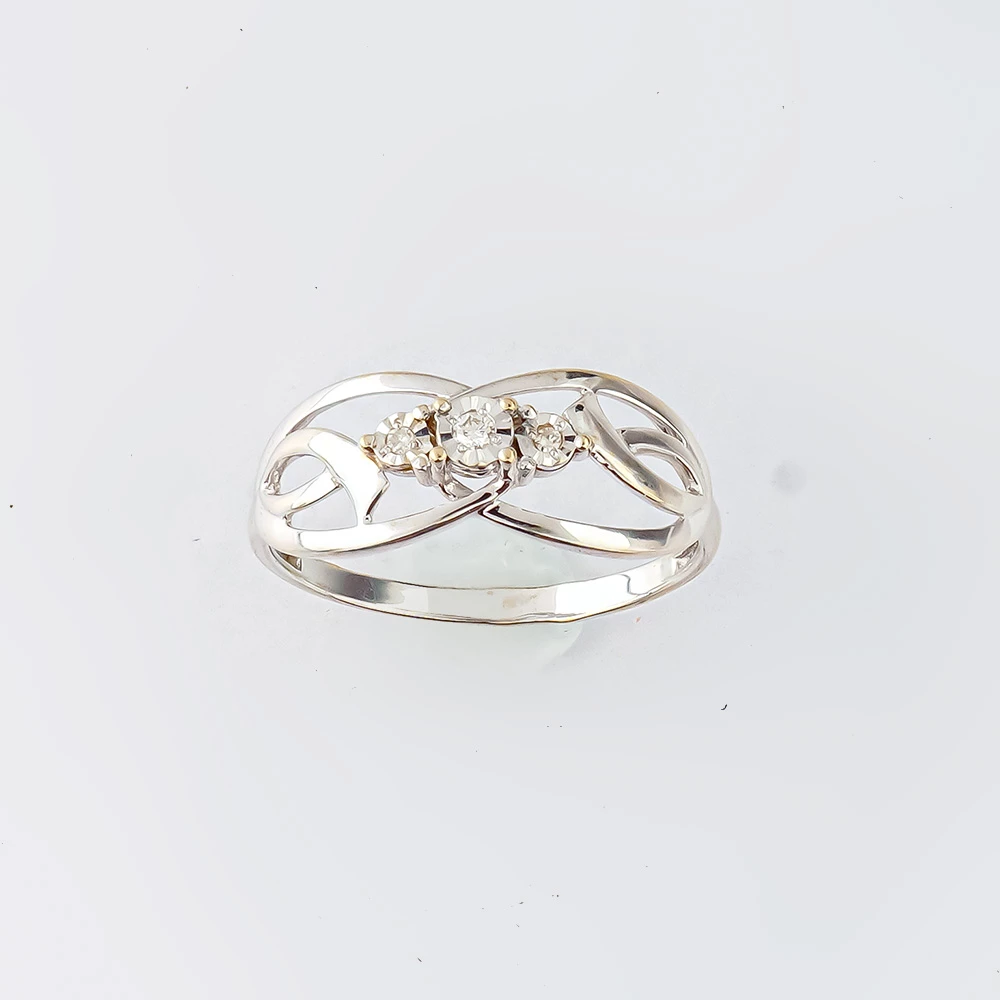 Кольцо с бриллиантом из белого золота 585 пробы