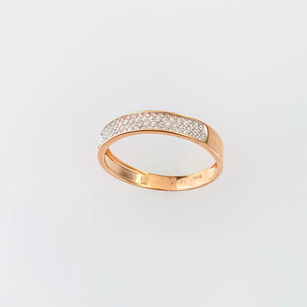 Кольцо с бриллиантом из красного золота 585 пробы