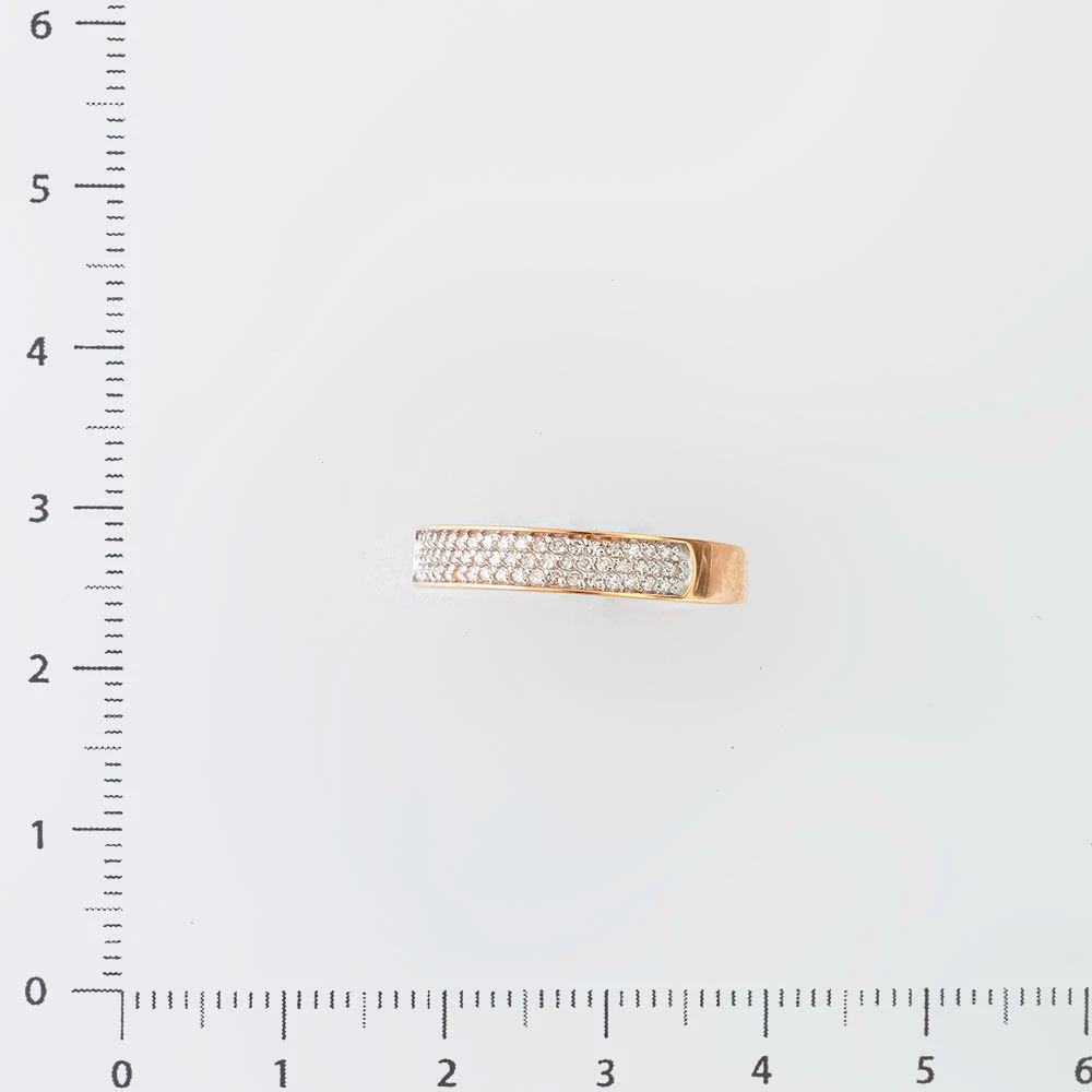 Кольцо с бриллиантом из красного золота 585 пробы