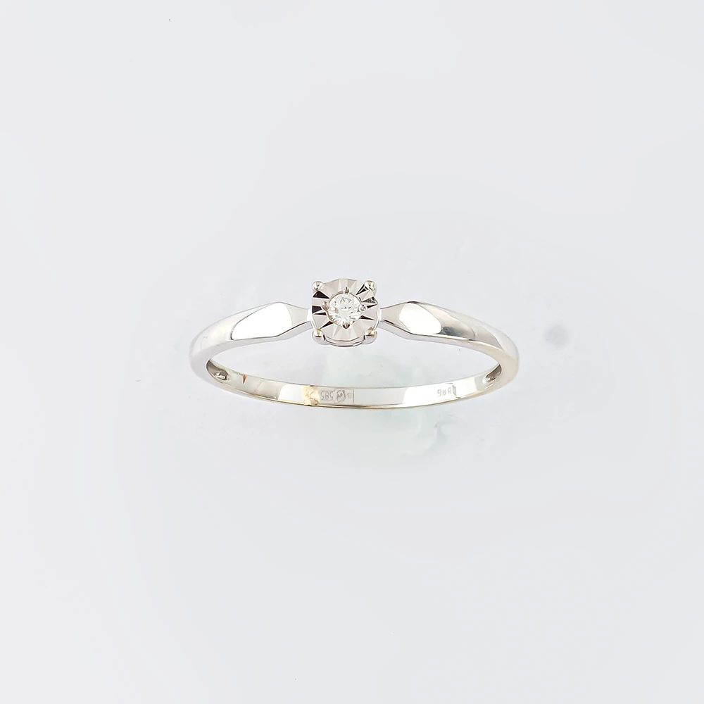 Кольцо с бриллиантом из белого золота 585 пробы