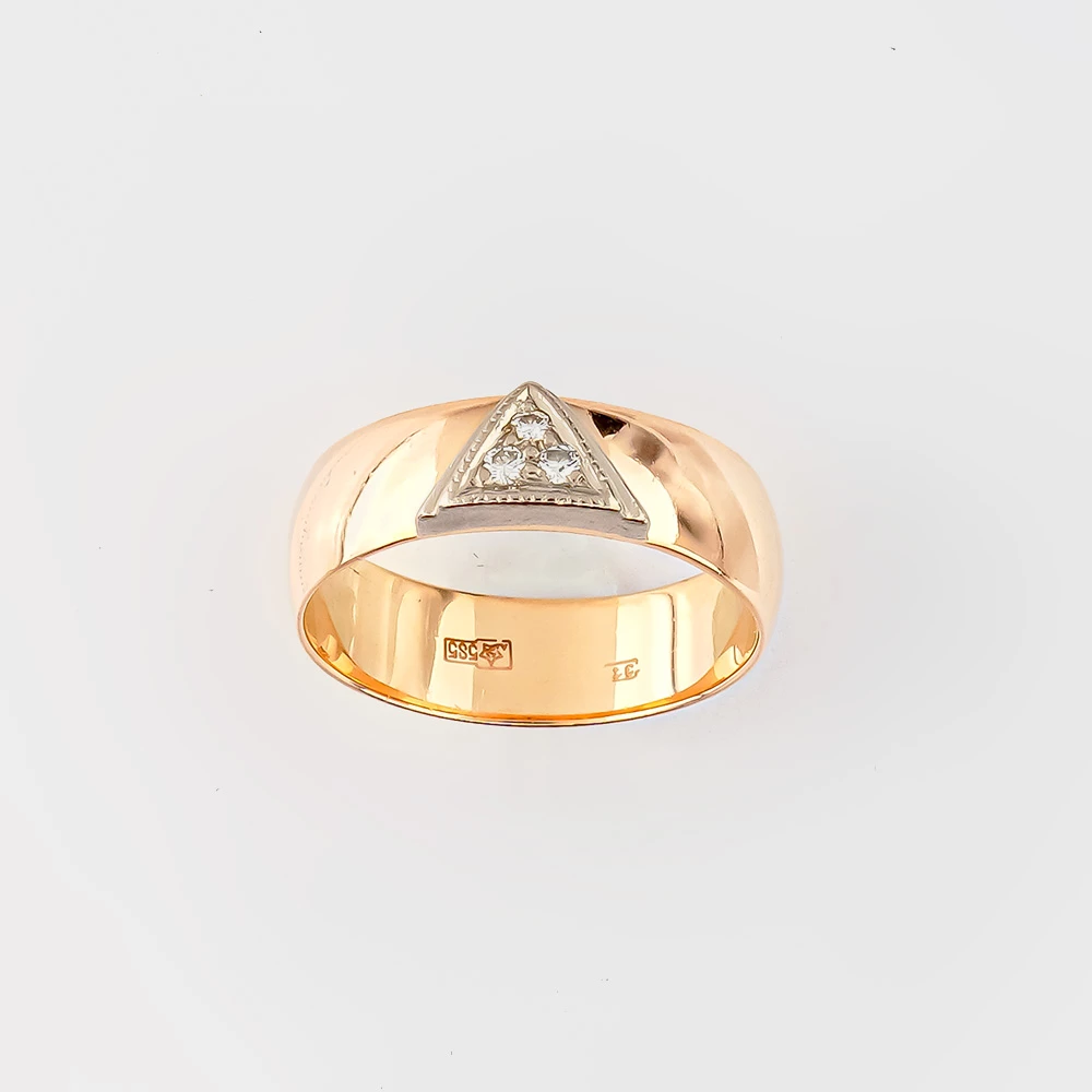 Кольцо с бриллиантом из красного золота 585 пробы Кольцо с бриллиантом из красного золота 585 пробы