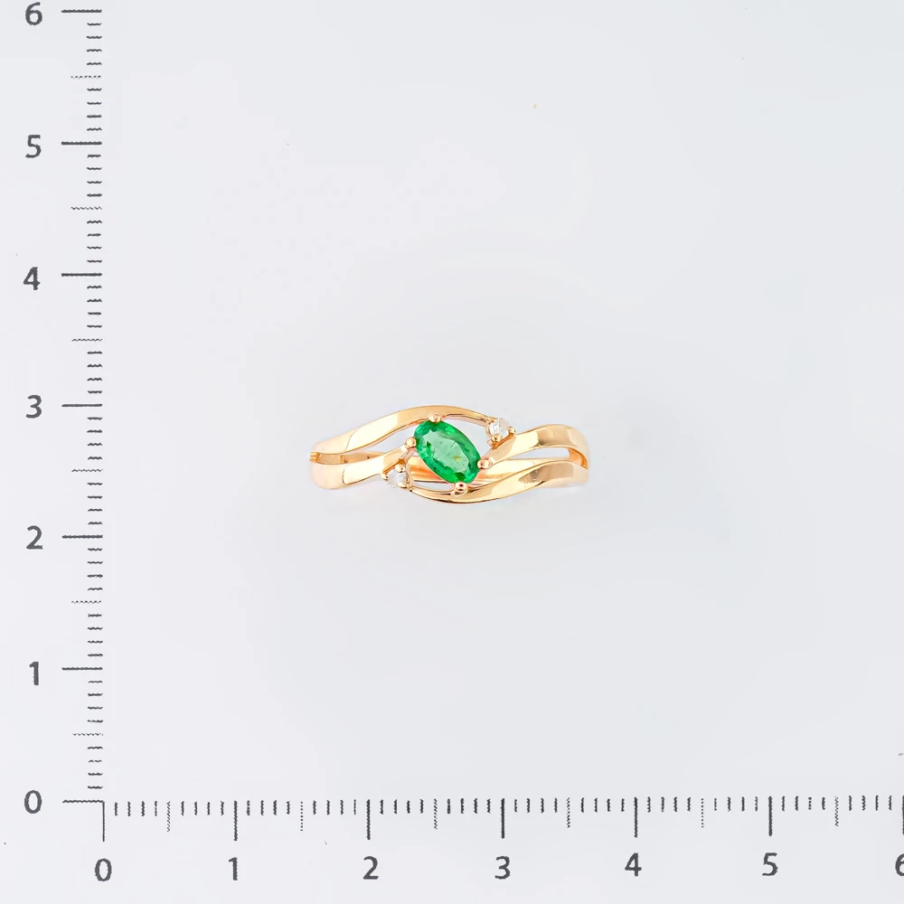 Кольцо с изумрудом из красного золота 585 пробы